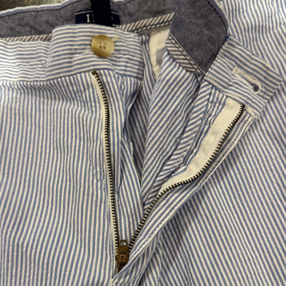 Izod Men's Blue and White Striped Shorts - Picture 3 of 7